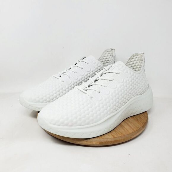 ECCO Therap Shoes‎ Womens 41 White Nubuck Honeycomb Chunky Platform Sneakers - Picture 2 of 11